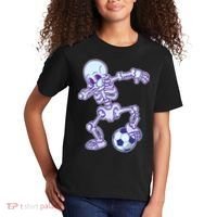 Dabbing Soccer Skeleton Kids T-Shirt thumb 2