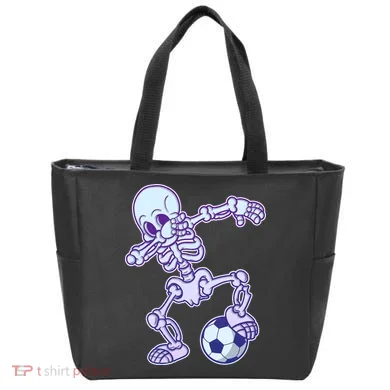 Dabbing Soccer Skeleton Tote Bag