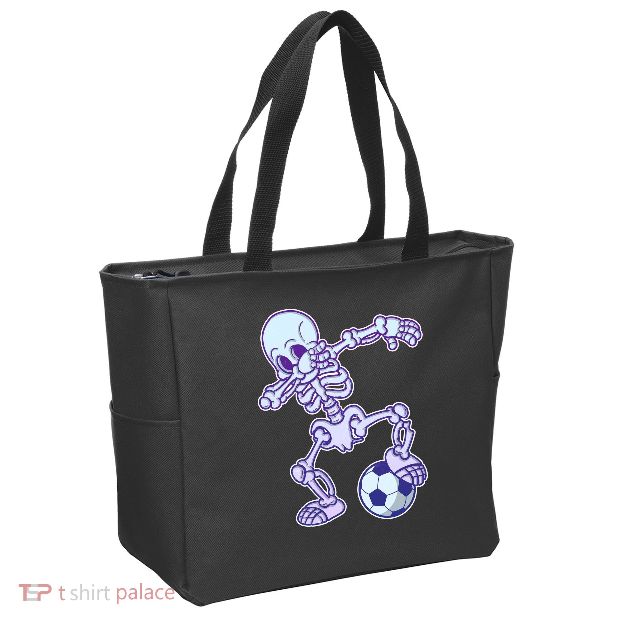 Dabbing Soccer Skeleton Tote Bag
