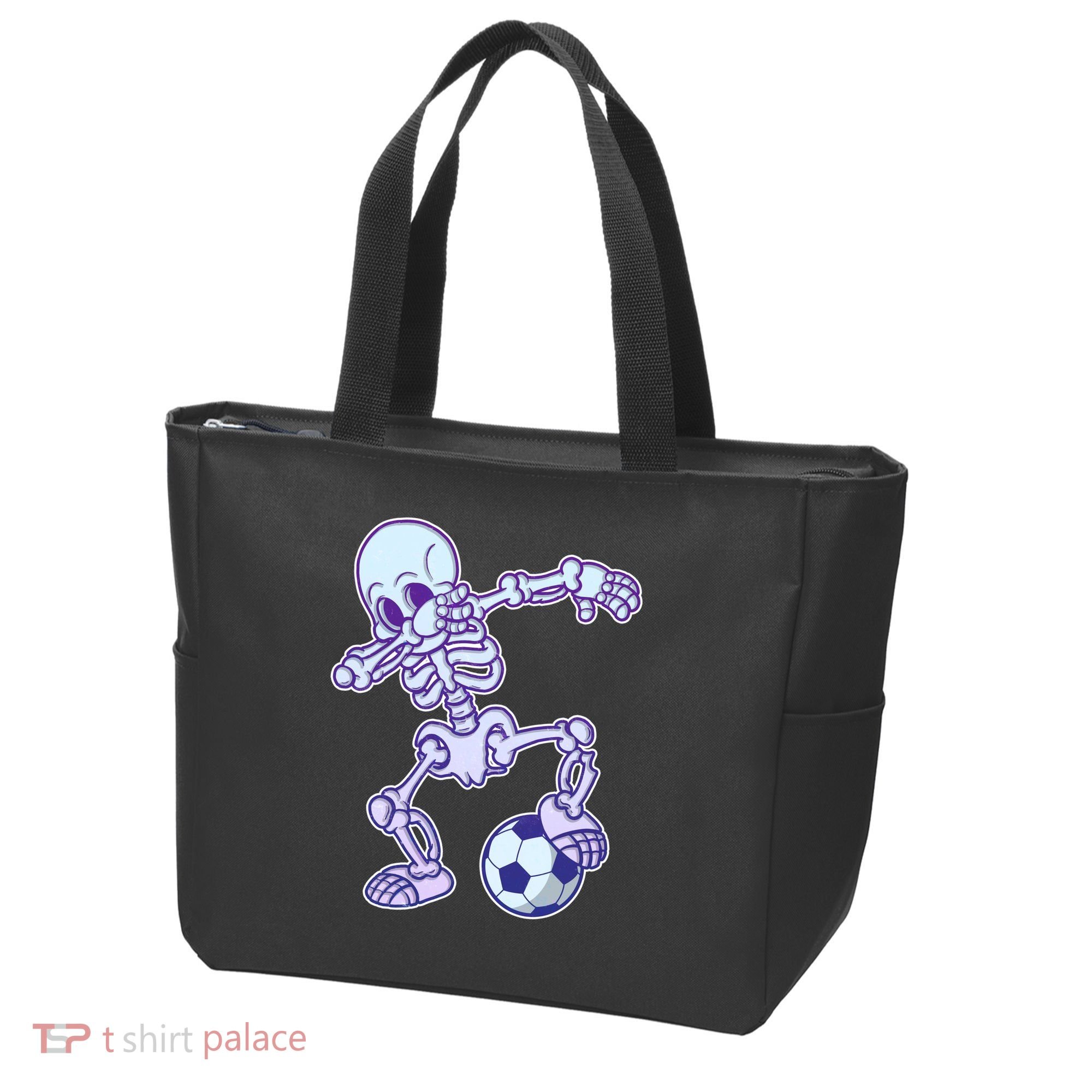 Dabbing Soccer Skeleton Tote Bag