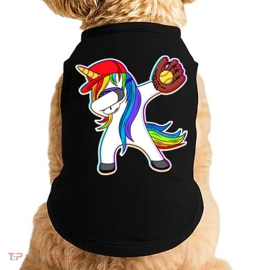 Dabbing Softball Unicorn Doggie Tank