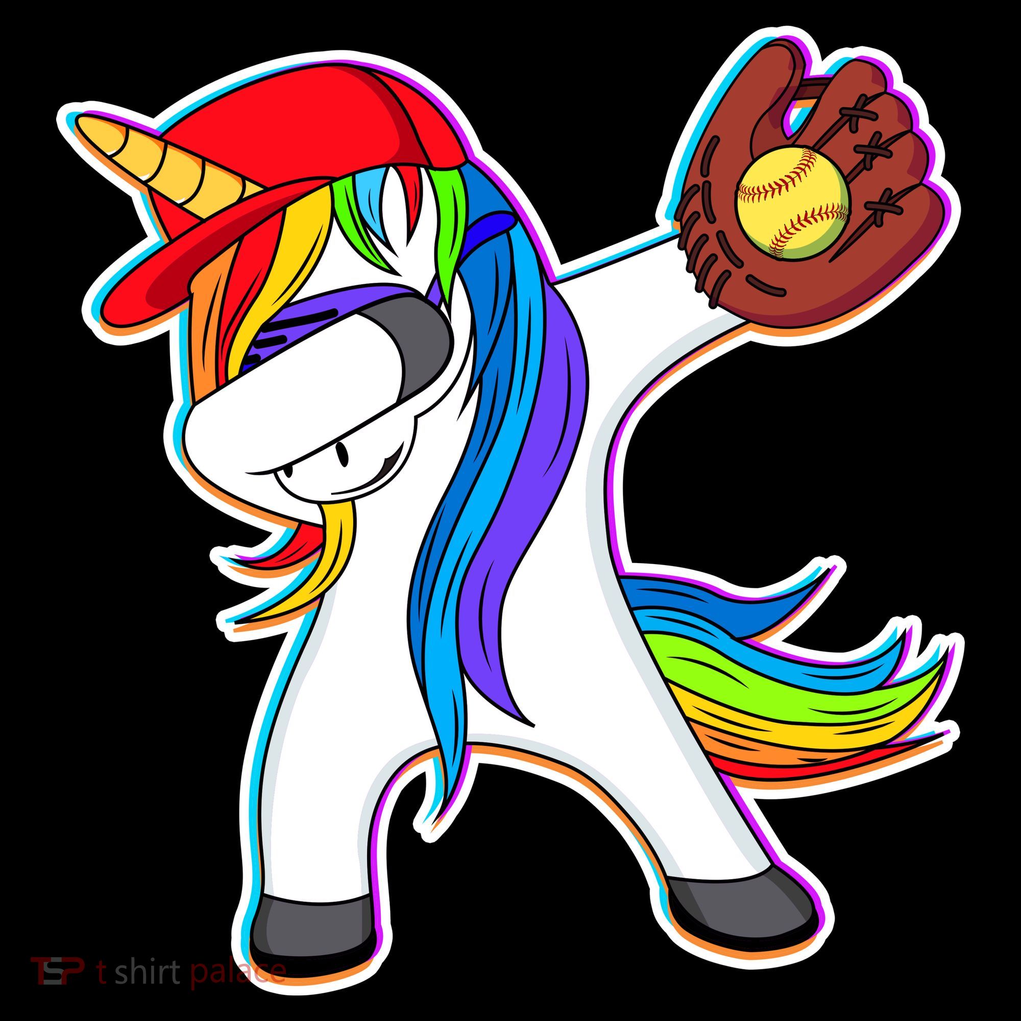 Dabbing Softball Unicorn Doggie Tank