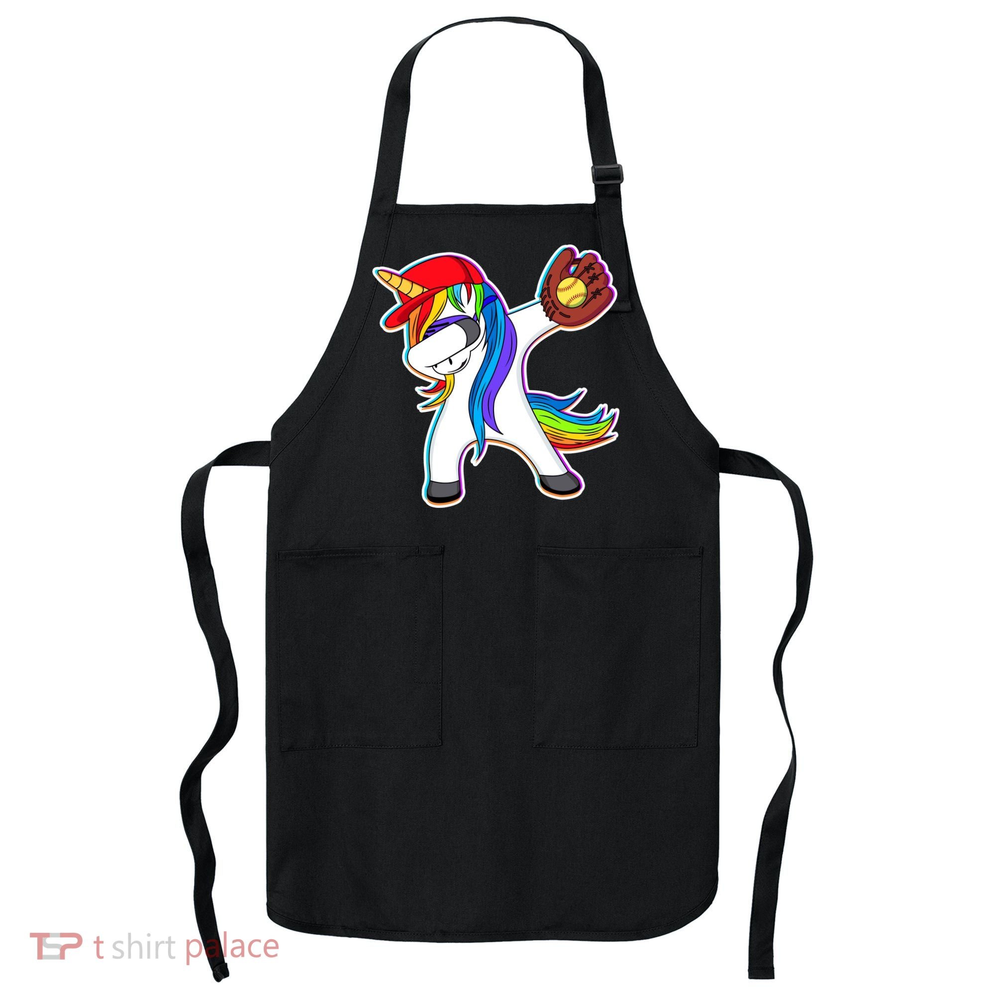 Dabbing Softball Unicorn Apron