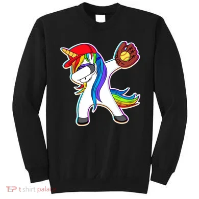 Dabbing Softball Unicorn Sweatshirt