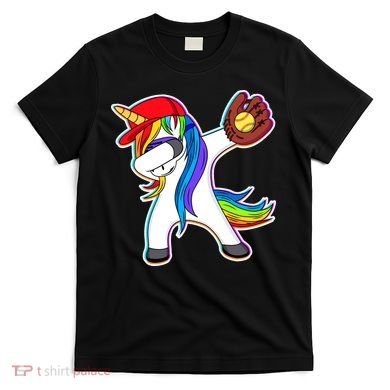 Dabbing Softball Unicorn T-Shirt