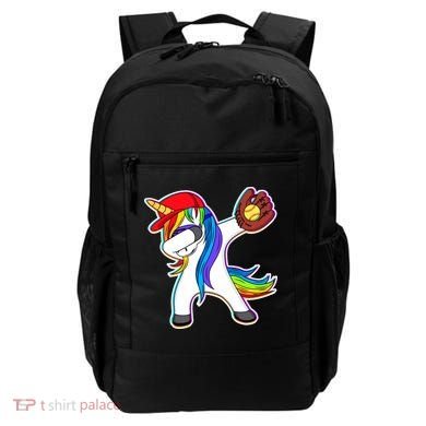 Dabbing Softball Unicorn Backpack