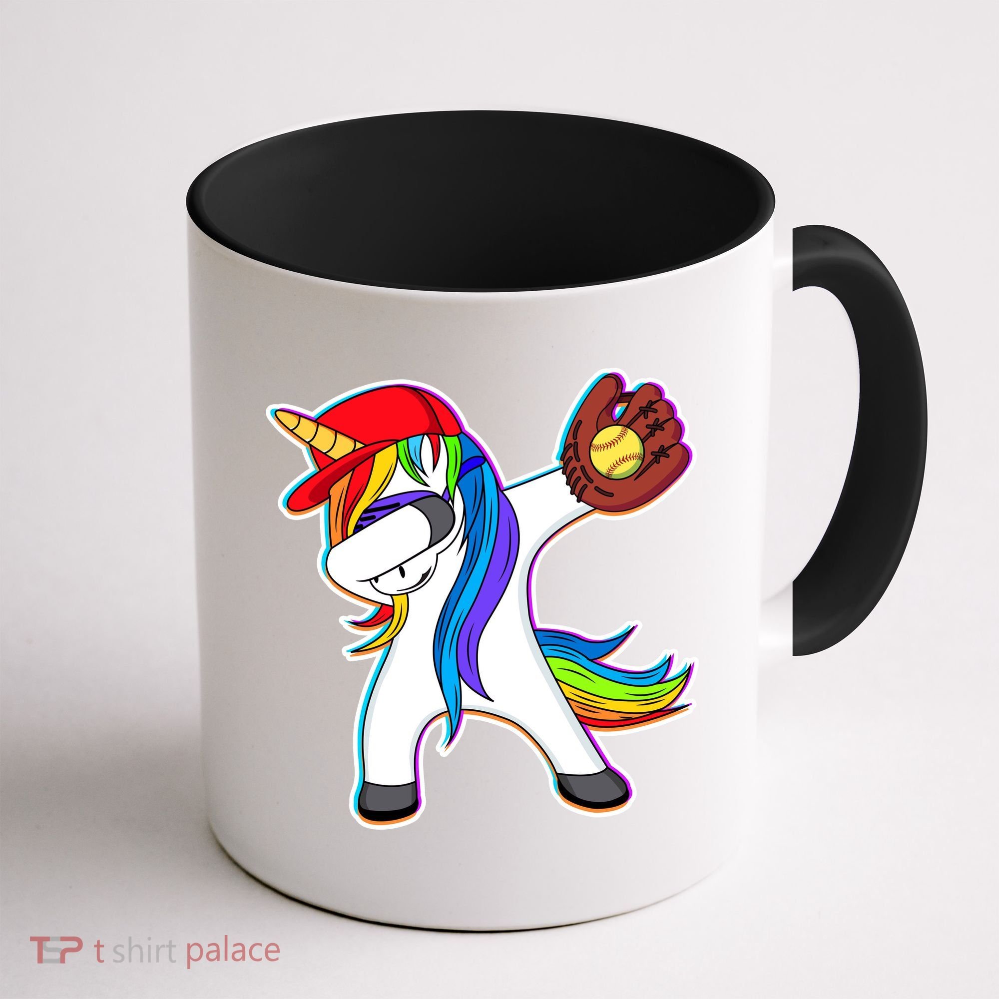 Dabbing Softball Unicorn Coffee Mug