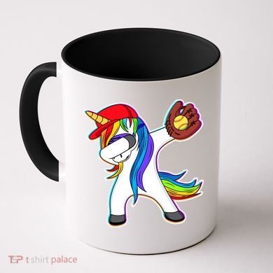 Dabbing Softball Unicorn Coffee Mug