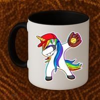 Dabbing Softball Unicorn Coffee Mug thumb 2