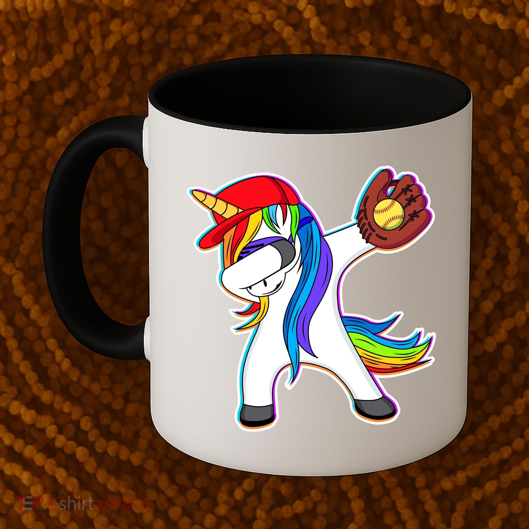 Dabbing Softball Unicorn Coffee Mug