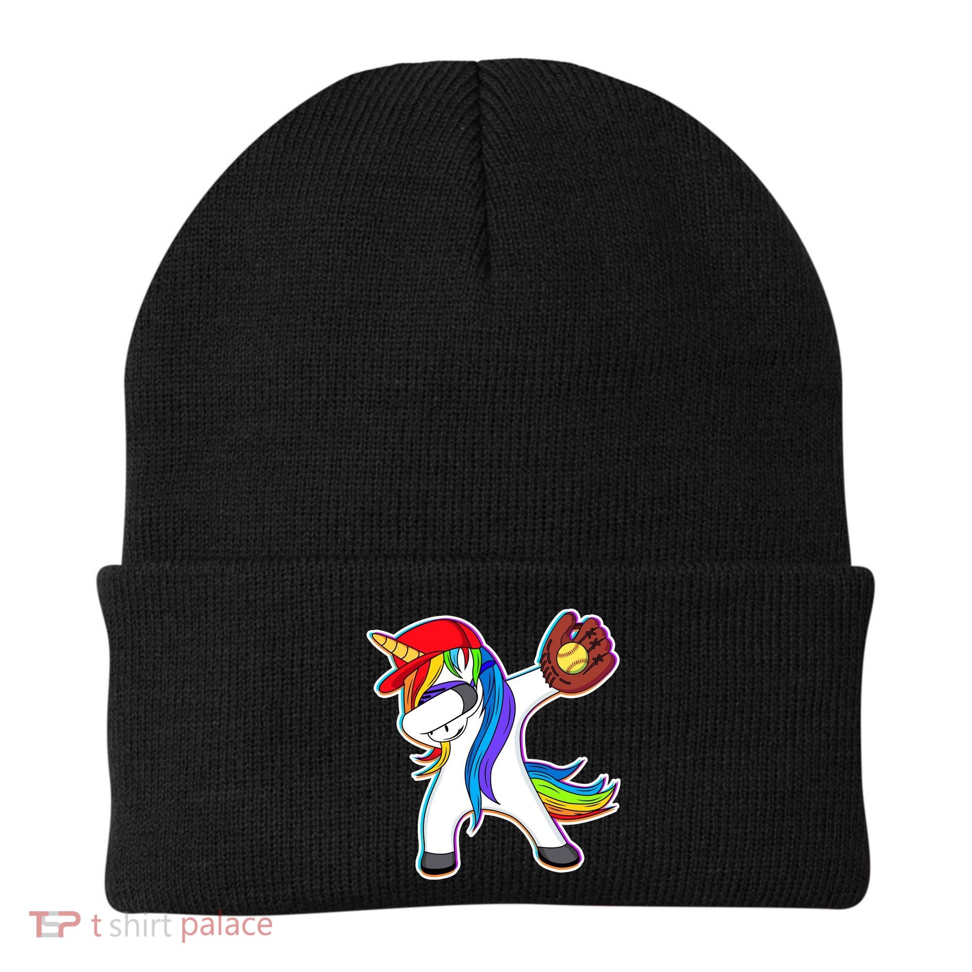 Dabbing Softball Unicorn Beanie