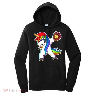 Dabbing Softball Unicorn Women's Hoodie