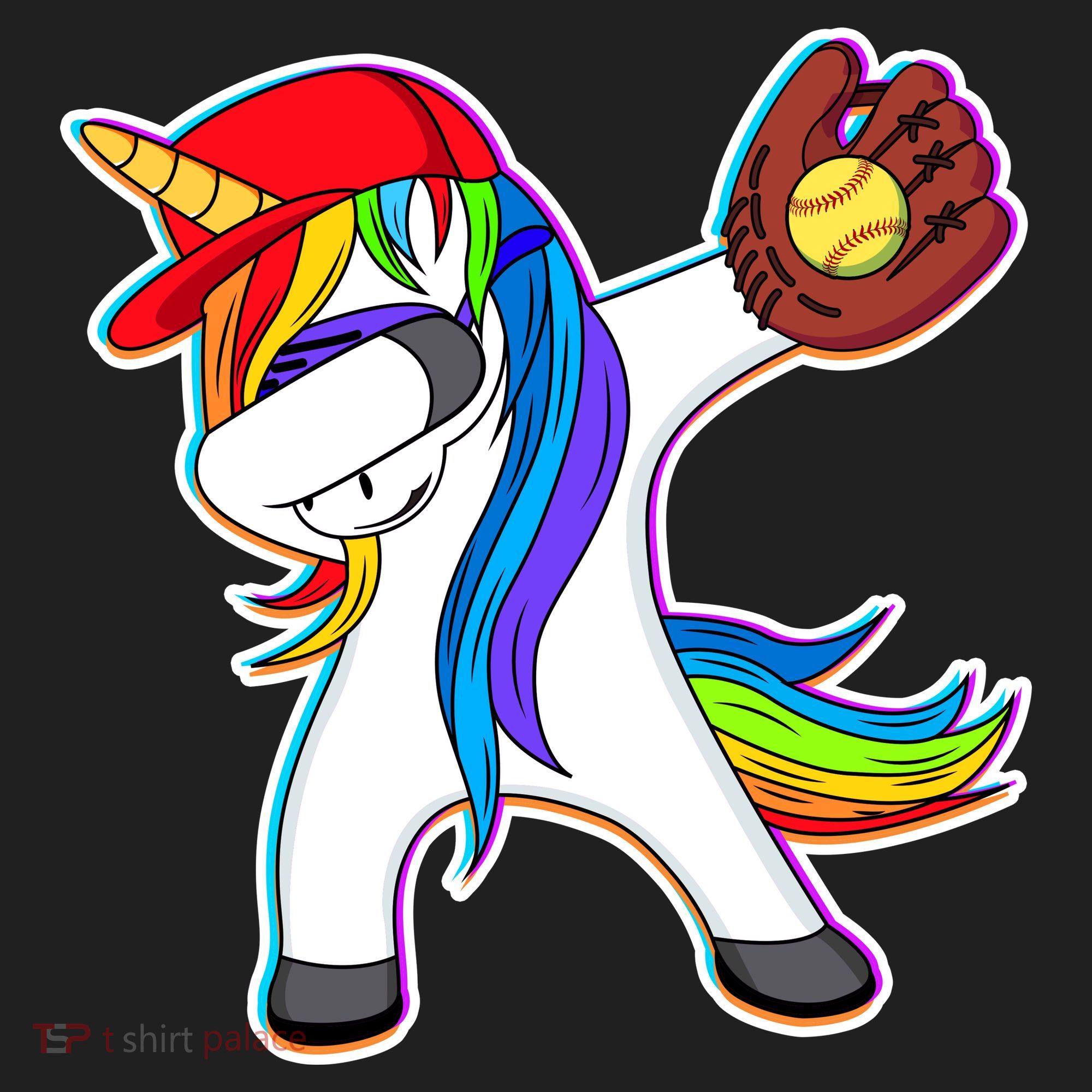 Dabbing Softball Unicorn Tumbler