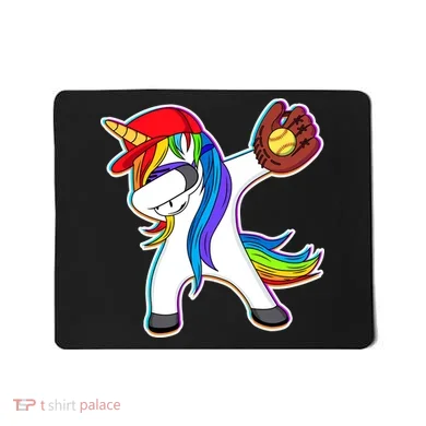 Dabbing Softball Unicorn Mousepad
