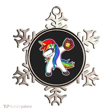 Dabbing Softball Unicorn Ornament