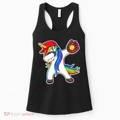 Dabbing Softball Unicorn Women's Tank Top