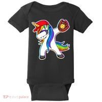 Dabbing Softball Unicorn Baby Bodysuit thumb 0