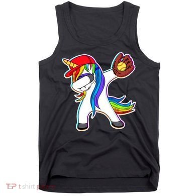 Dabbing Softball Unicorn Tank Top