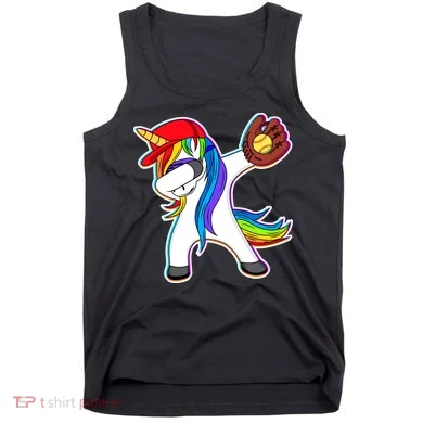 Dabbing Softball Unicorn Tank Top