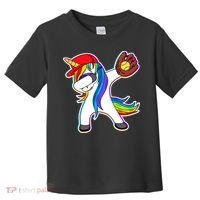 Dabbing Softball Unicorn Toddler T-Shirt thumb 0