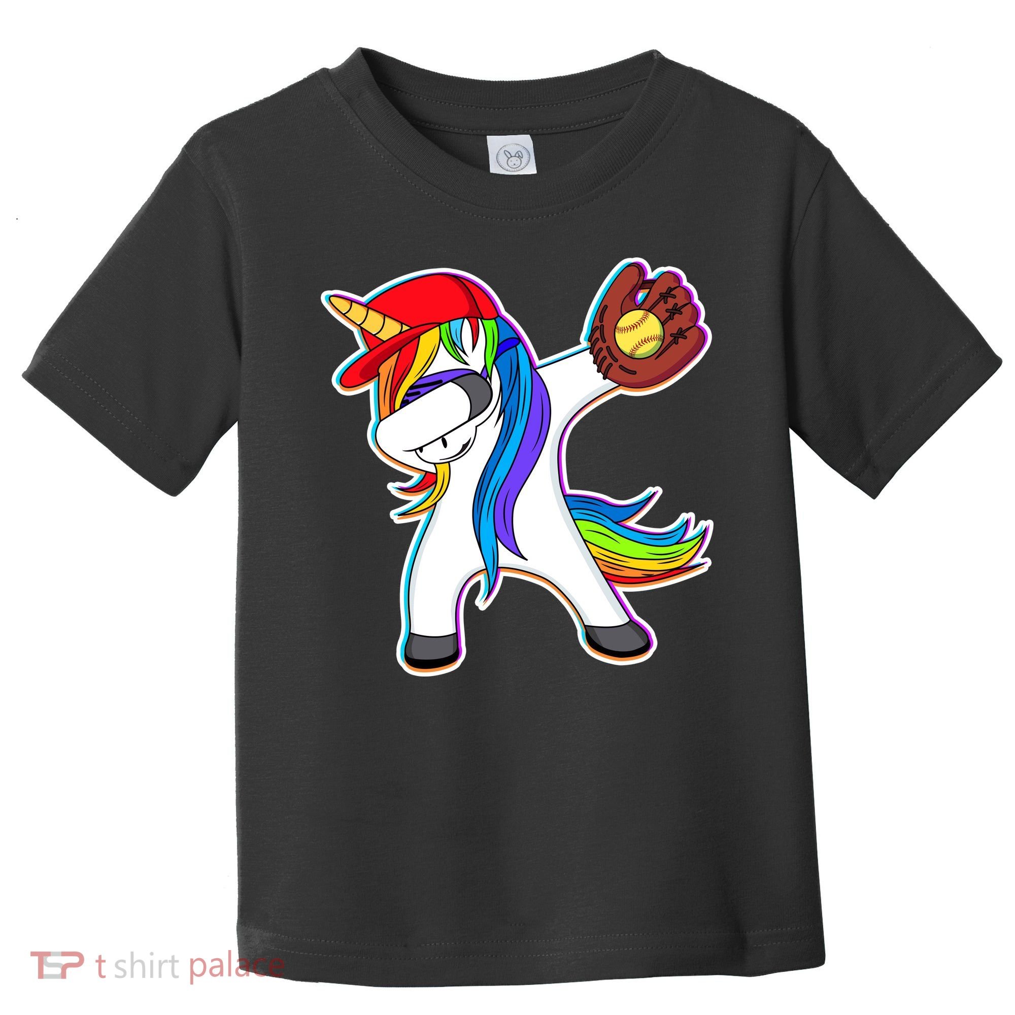 Dabbing Softball Unicorn Toddler T-Shirt
