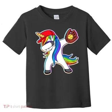 Dabbing Softball Unicorn Toddler T-Shirt