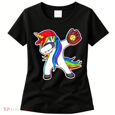 Dabbing Softball Unicorn Women's T-Shirt
