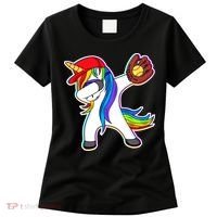 Dabbing Softball Unicorn Women's T-Shirt thumb 0