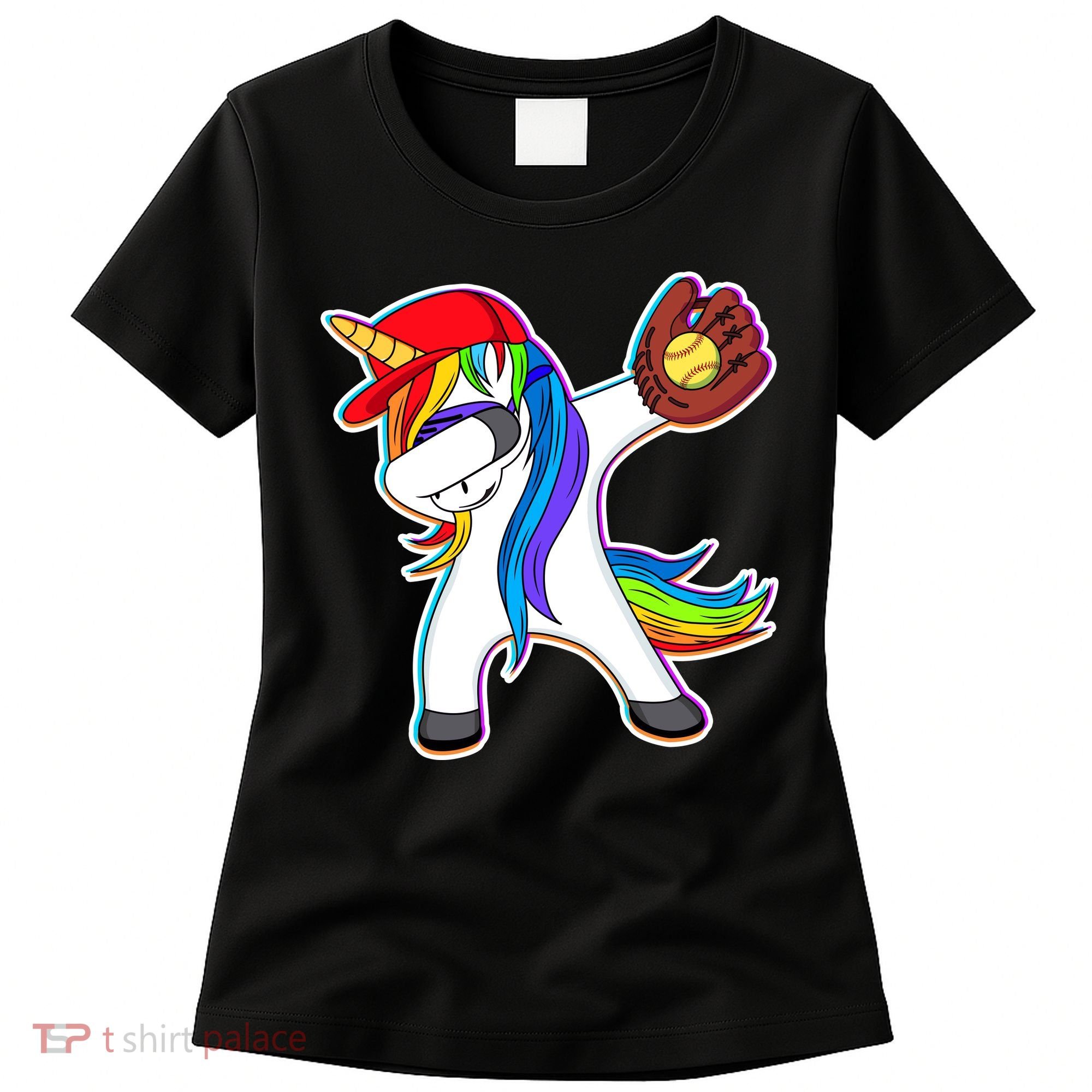 Dabbing Softball Unicorn Women's T-Shirt