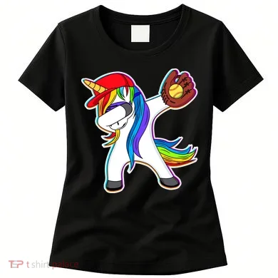 Dabbing Softball Unicorn Women's T-Shirt