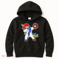 Dabbing Softball Unicorn Kids Hoodie thumb 0