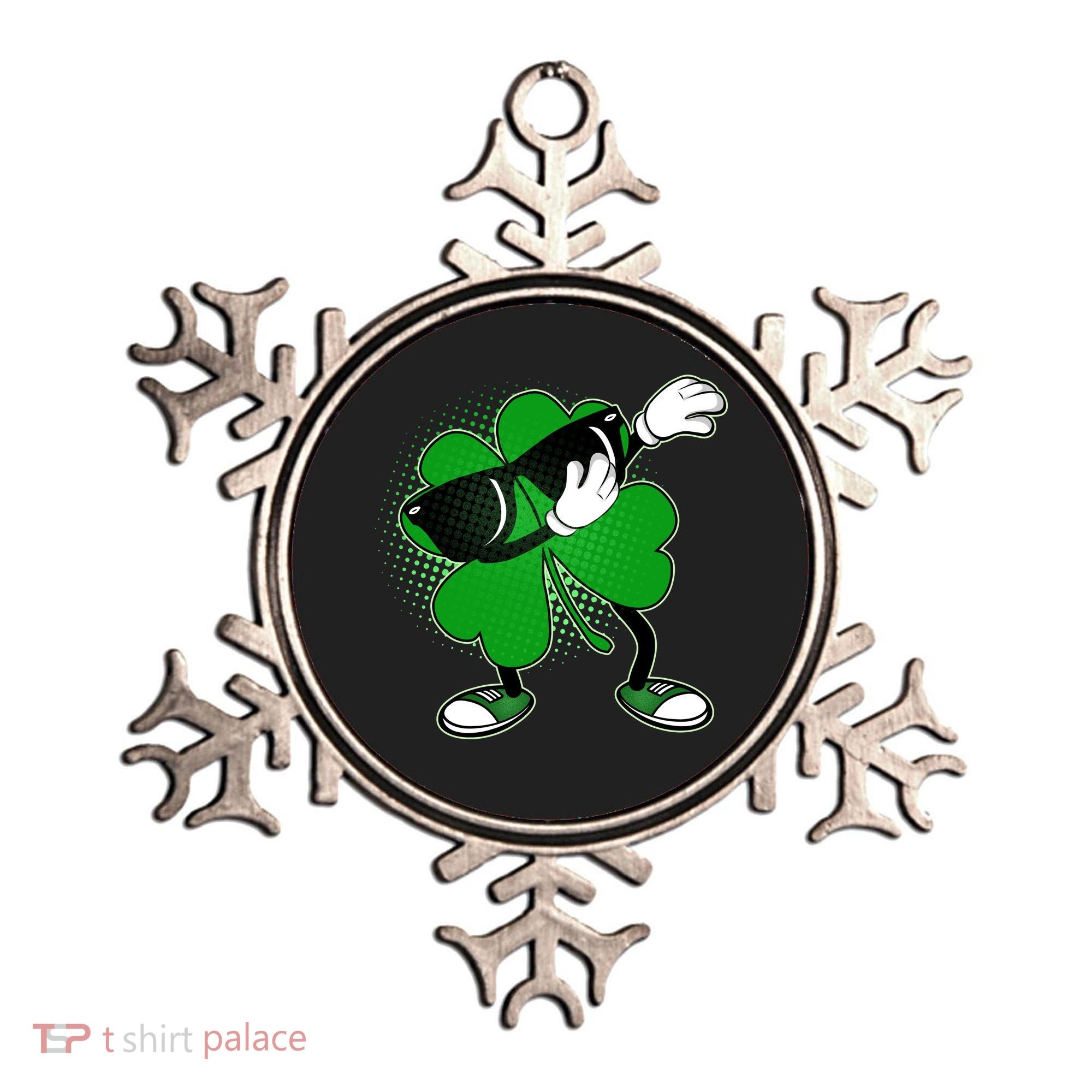 Dabbing St. Patrick's Day Shamrock Ornament