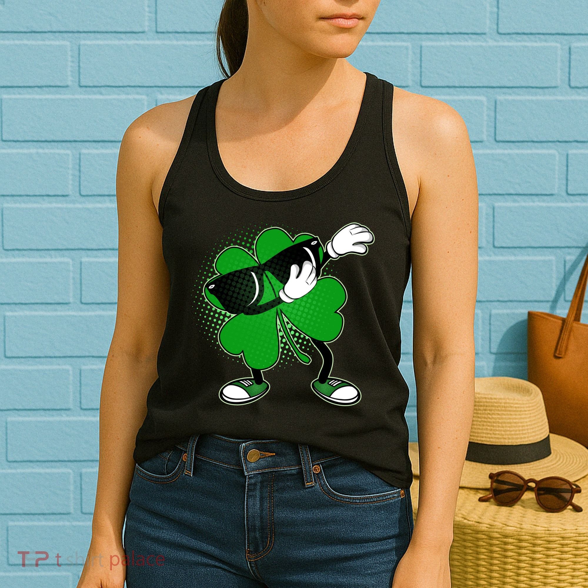 Dabbing St. Patrick's Day Shamrock Women's Tank Top