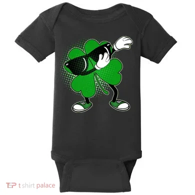 Dabbing St. Patrick's Day Shamrock Baby Bodysuit