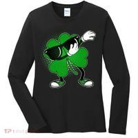 Dabbing St. Patrick's Day Shamrock Women's Long Sleeve Shirt thumb 0