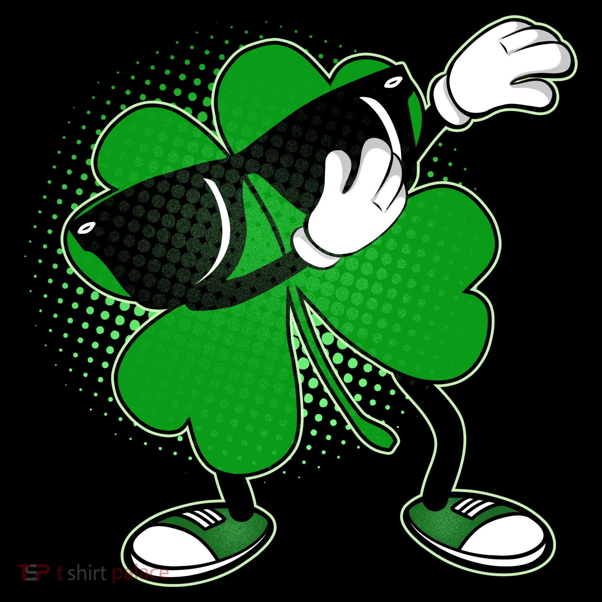 Dabbing St. Patrick's Day Shamrock Kids Long Sleeve Shirt