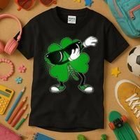 Dabbing St. Patrick's Day Shamrock Kids T-Shirt thumb 3