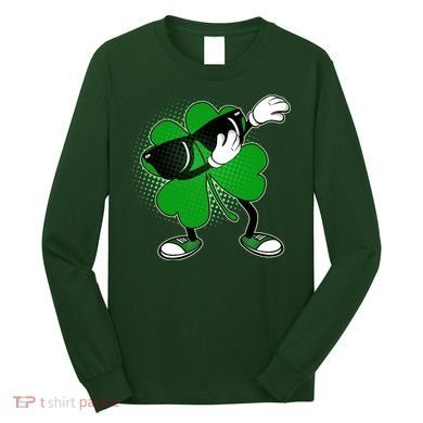 Dabbing St. Patrick's Day Shamrock Long Sleeve Shirt