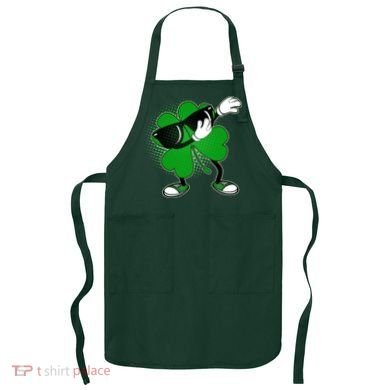 Dabbing St. Patrick's Day Shamrock Apron