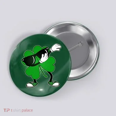 Dabbing St. Patrick's Day Shamrock Button