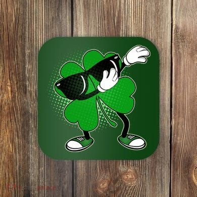 Dabbing St. Patrick's Day Shamrock Coaster
