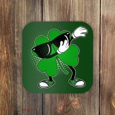 Dabbing St. Patrick's Day Shamrock Coaster