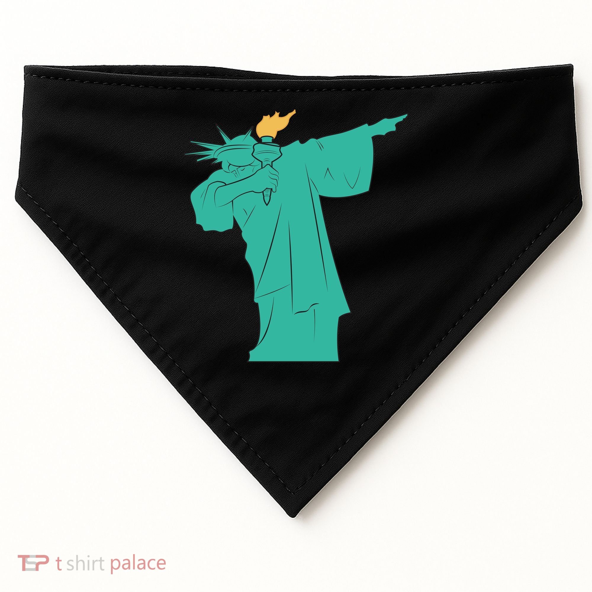 Dabbing Statue Of Liberty USA-Made Doggie Bandana
