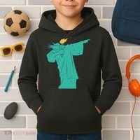 Dabbing Statue Of Liberty Kids Hoodie thumb 2