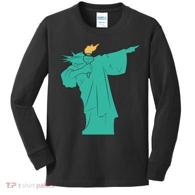 Dabbing Statue Of Liberty Kids Long Sleeve Shirt
