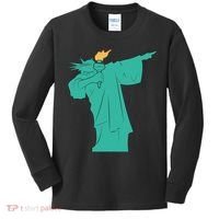 Dabbing Statue Of Liberty Kids Long Sleeve Shirt thumb 0