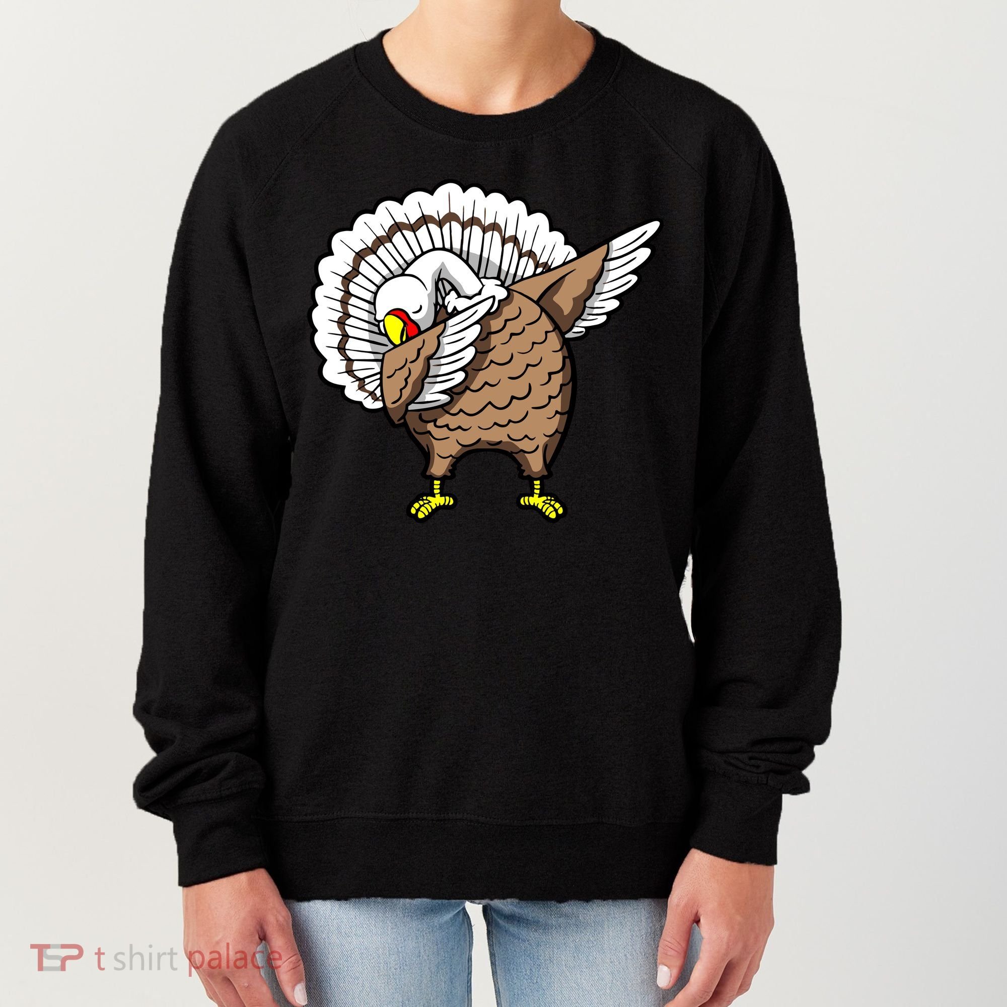 Dabbing Turkey Funny Thanksgiving Day Women's Sweatshirt