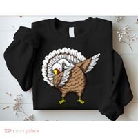 Dabbing Turkey Funny Thanksgiving Day Sweatshirt thumb 2