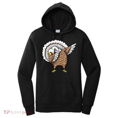 Dabbing Turkey Funny Thanksgiving Day Women's Hoodie