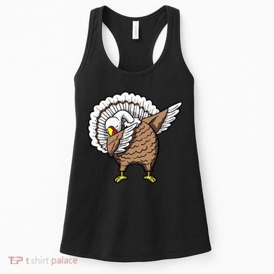 Dabbing Turkey Funny Thanksgiving Day Women's Tank Top
